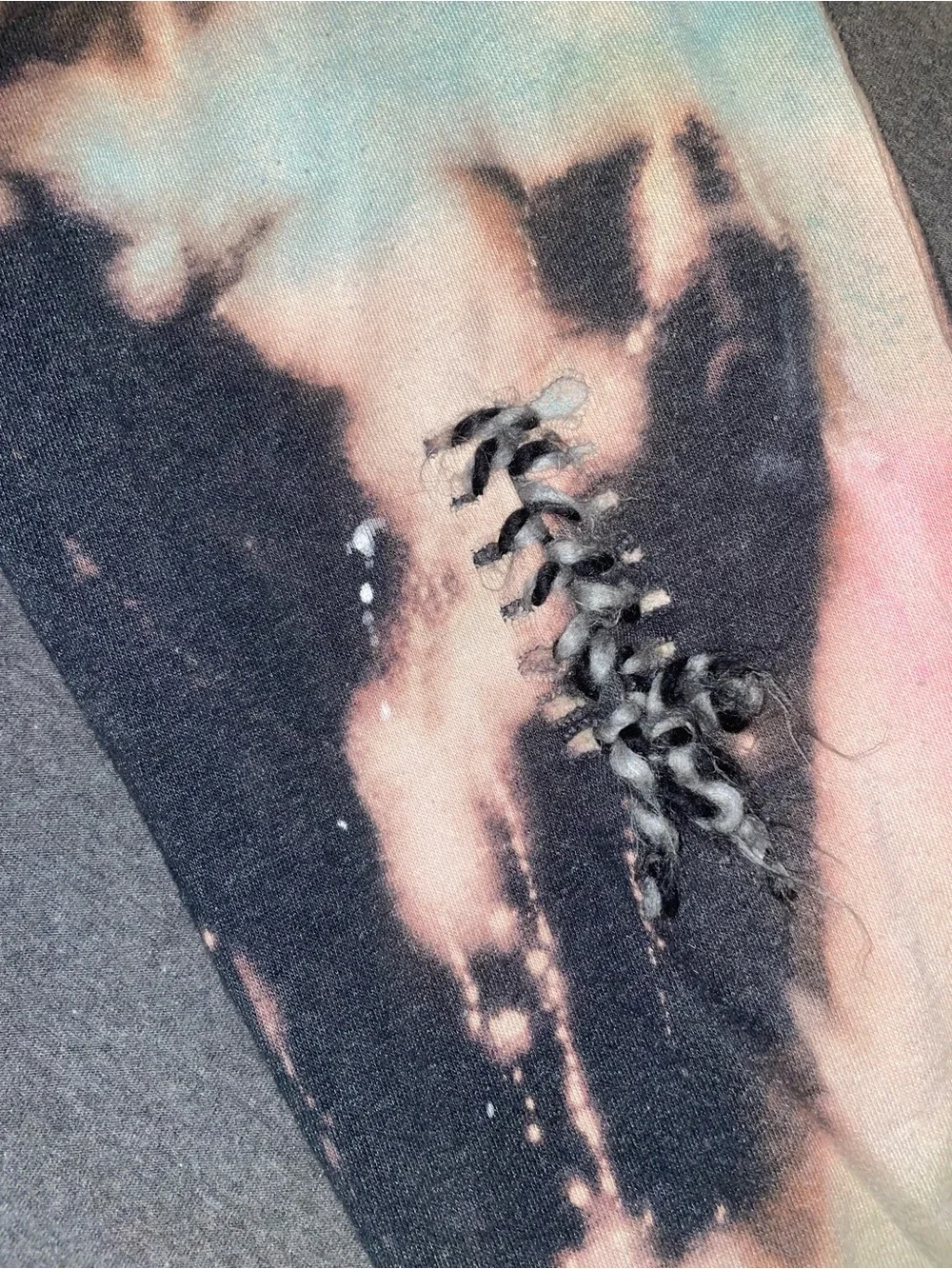 Kids butter destroyed Tie-Dye Black Jogger Pants - Multicolor